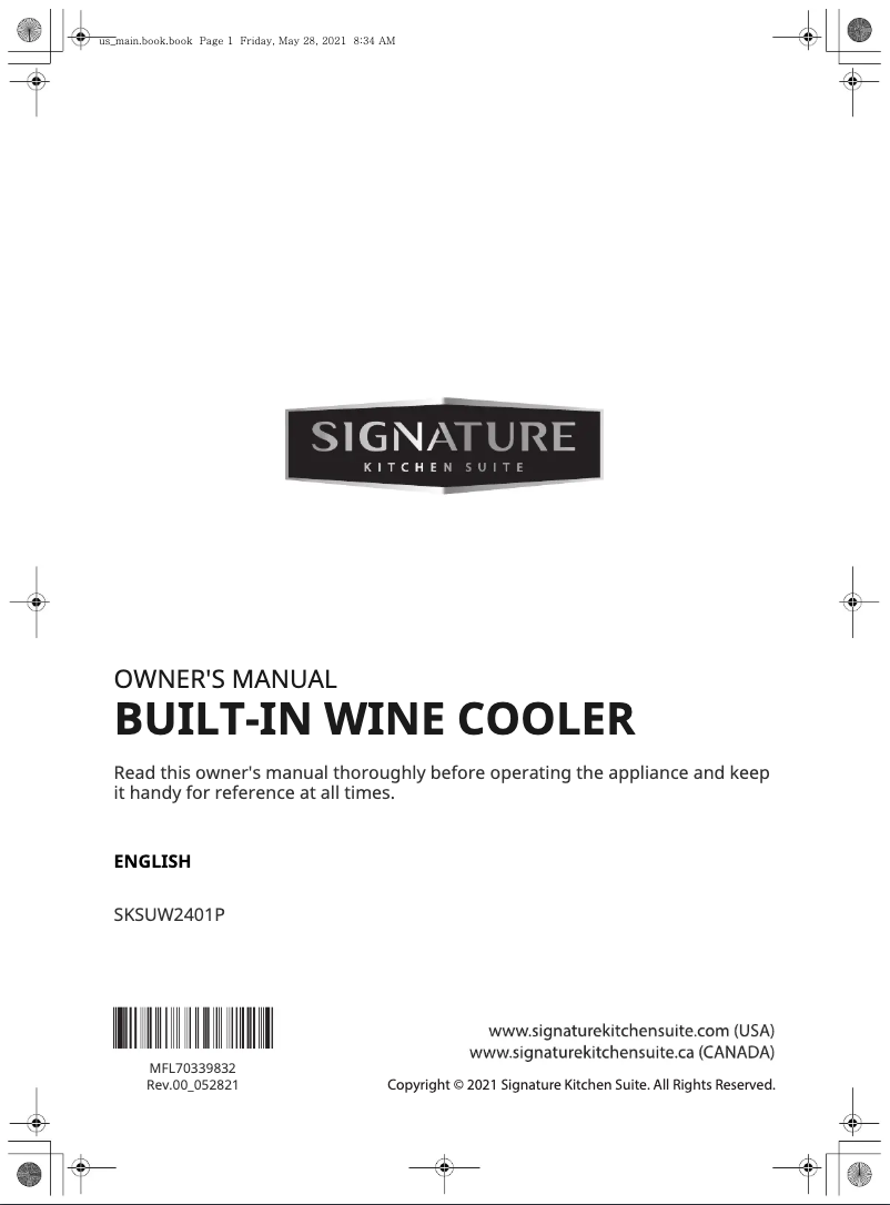 Page n°1 - Manuel utilisateur Signature SKSUW2401P