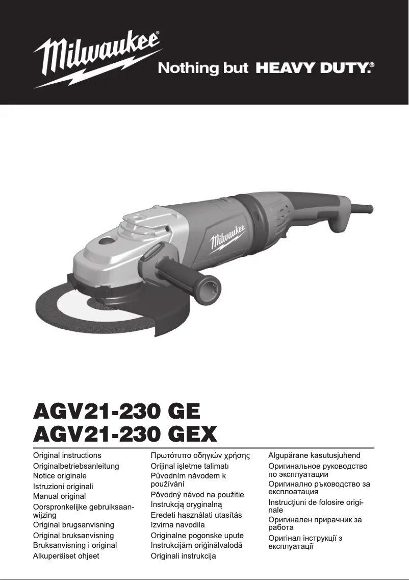 Image de la première page du manuel de l'appareil AGV 21-230 GEX