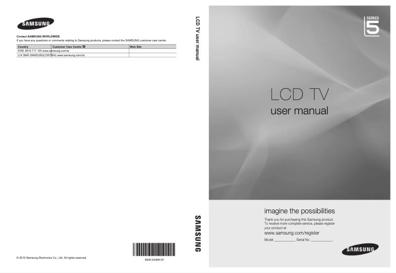 Image de la première page du manuel de l'appareil LE37C580J1K