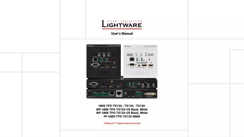 Page n°1 - Manuel utilisateur Lightware WP-UMX-TPS-TX130-US