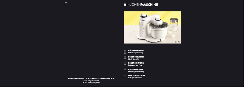 Page 1 de la notice Manuel utilisateur Bifinett KH 701