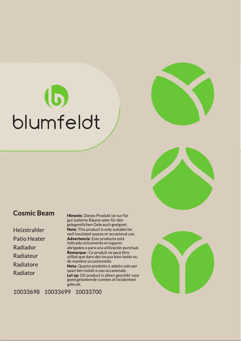 Page 1 de la notice Manuel utilisateur Blumfeldt Cosmic Beam Plus