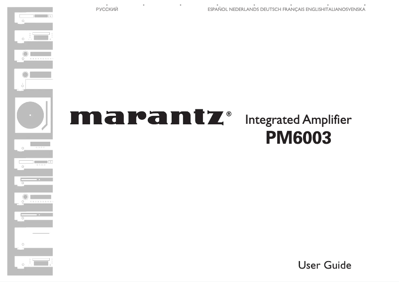 Page n°1 - Manuel utilisateur Marantz PM6003SG
