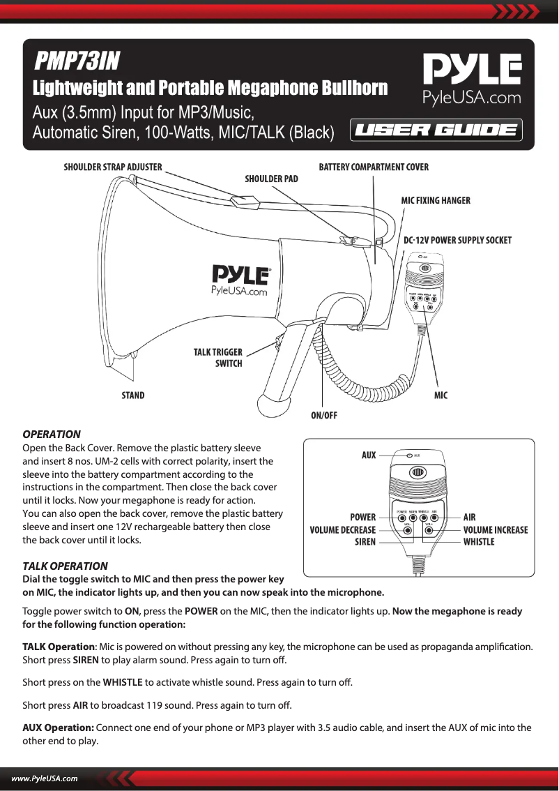 Image de la première page du manuel de l'appareil PMP73IN