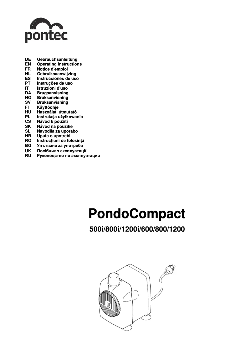 Page n°1 - Manuel utilisateur Pontec PondoCompact 800