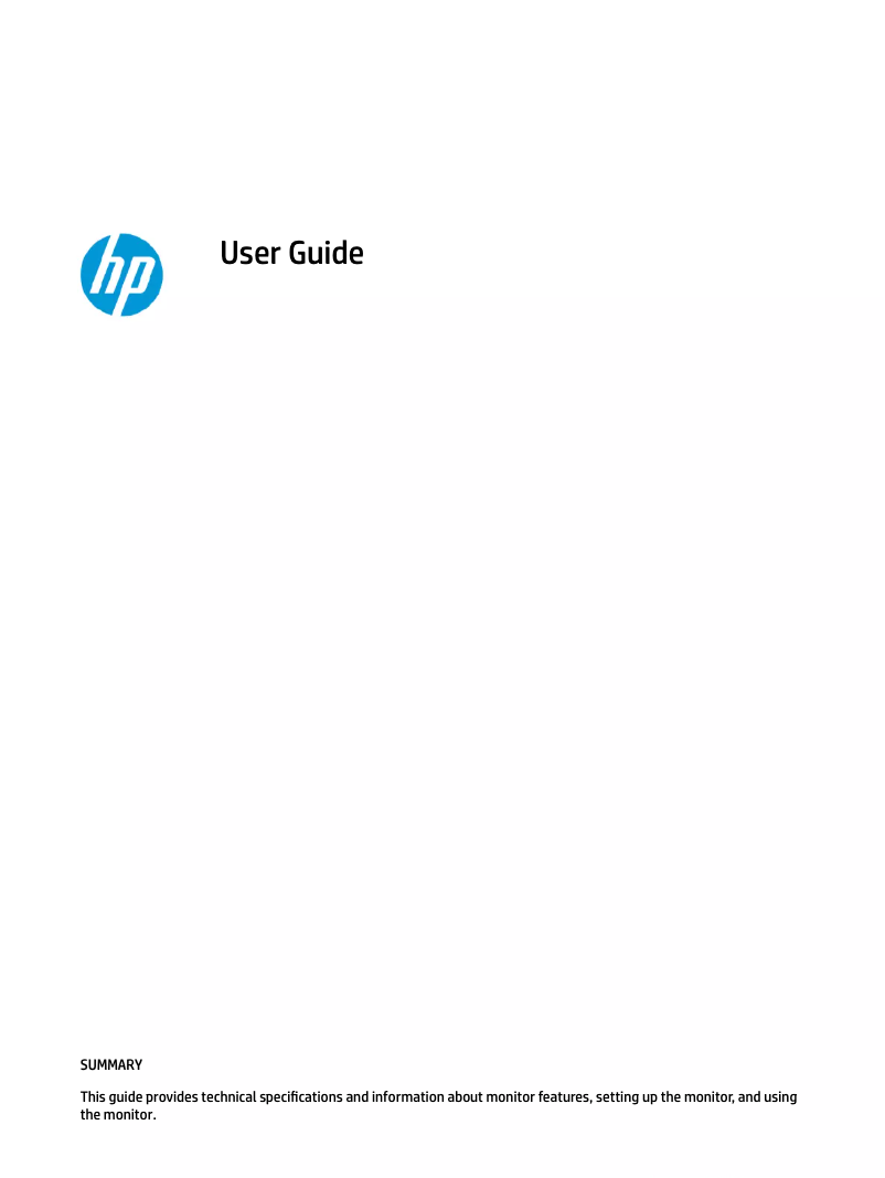 Page 1 de la notice Manuel utilisateur HP Z40c G3