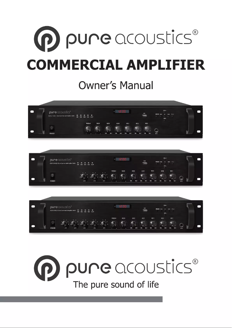 Page 1 de la notice Manuel utilisateur Pure Acoustics AZ-2U-1120