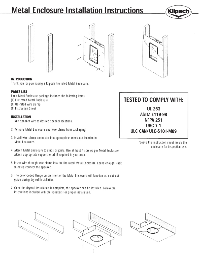Page n°1 - Mode d'emploi Klipsch ME-800-C