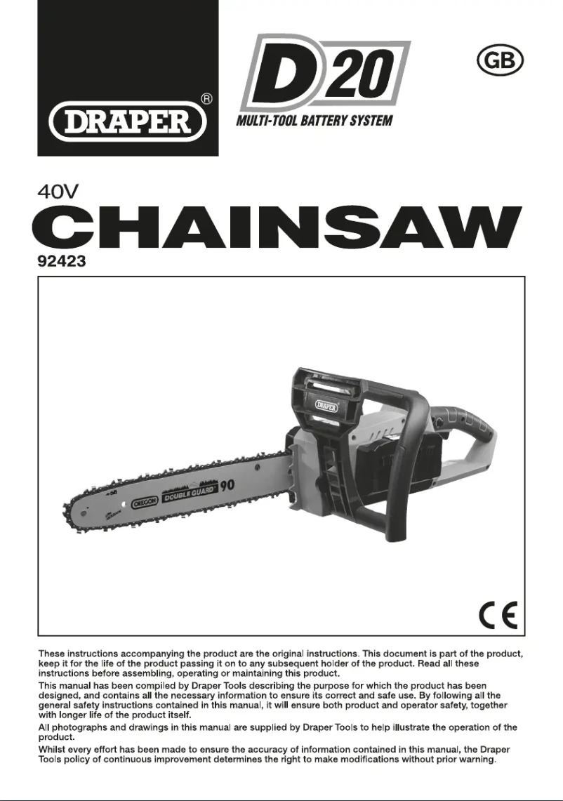 Page 1 de la notice Manuel utilisateur Draper D20