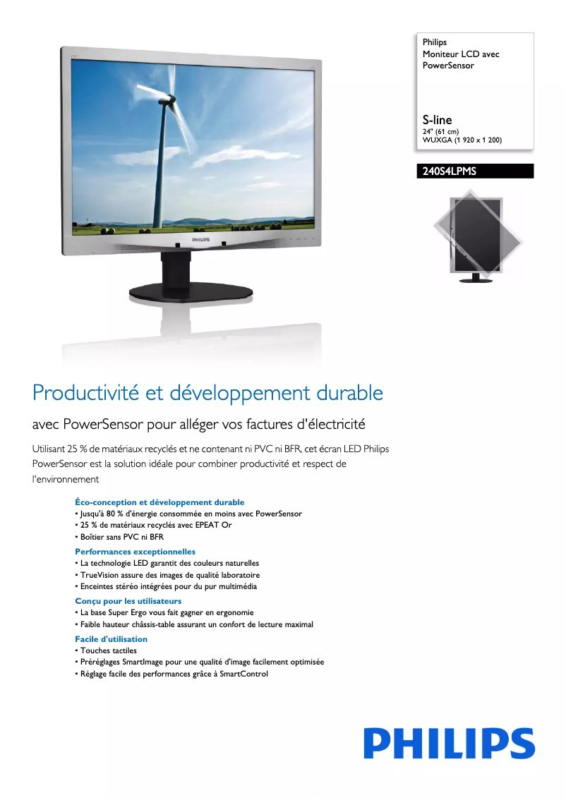 First page image of the manual for Brilliance 240S4LPMS