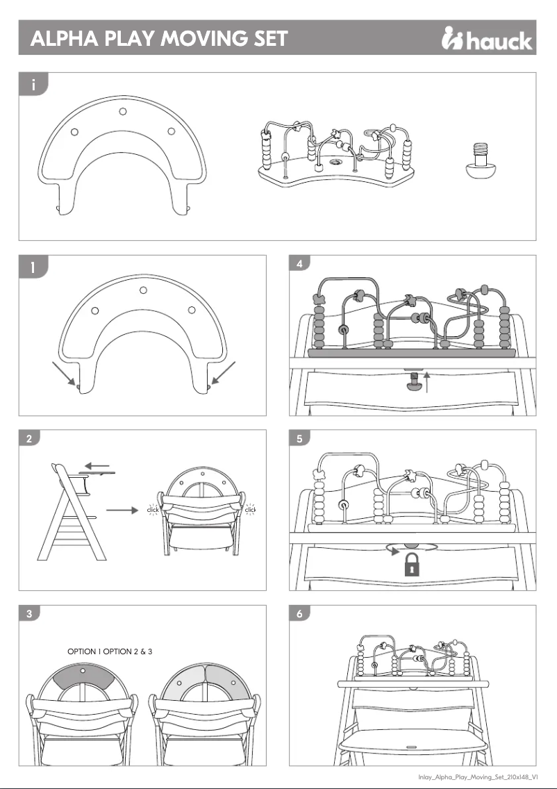 Image de la première page du manuel de l'appareil Alpha Play Moving Set
