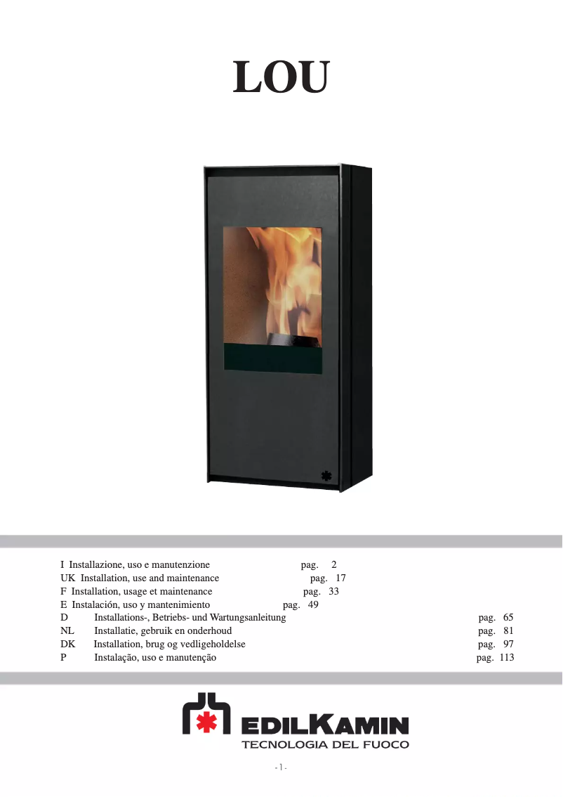 Page n°1 - Manuel utilisateur Edilkamin LOU