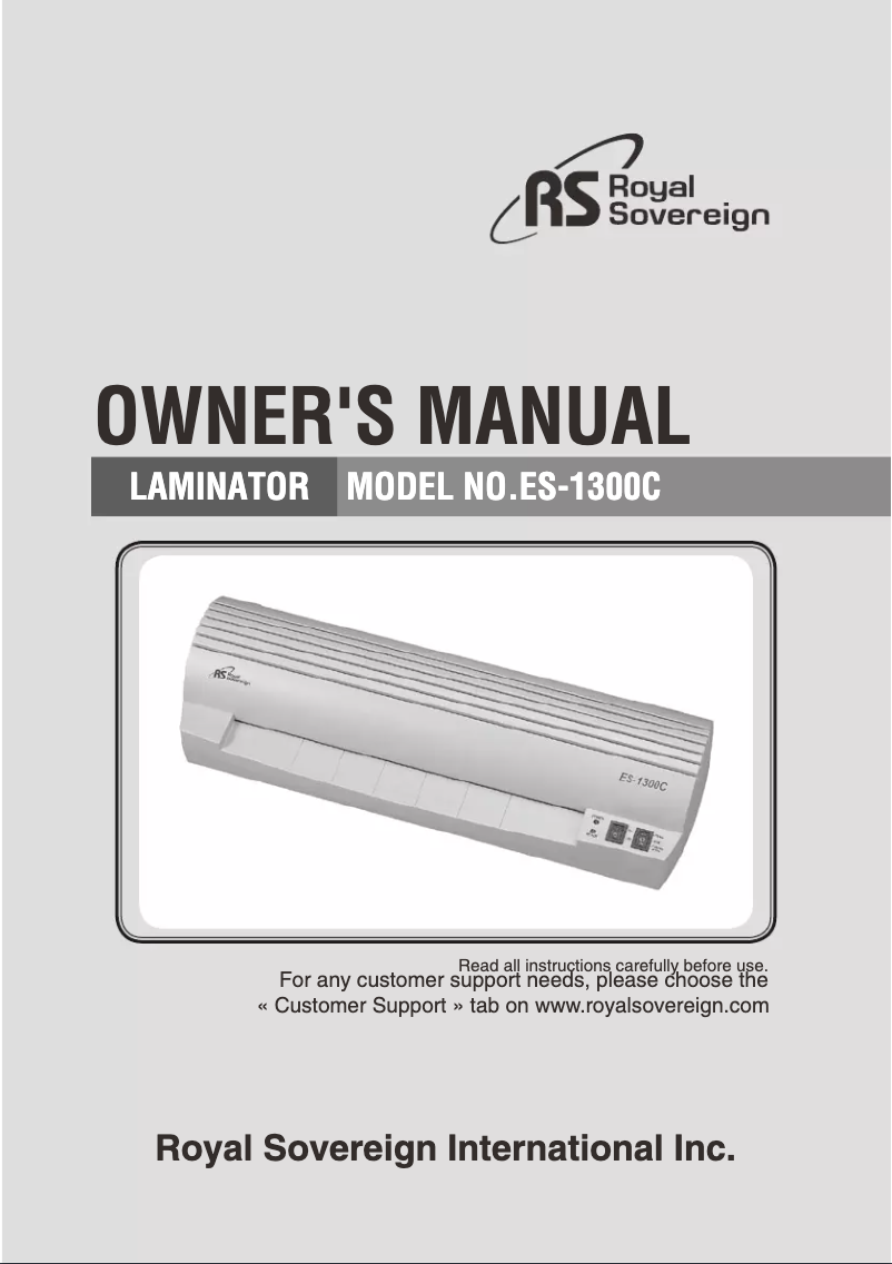 Page 1 de la notice Manuel utilisateur Royal Sovereign ES-1300C