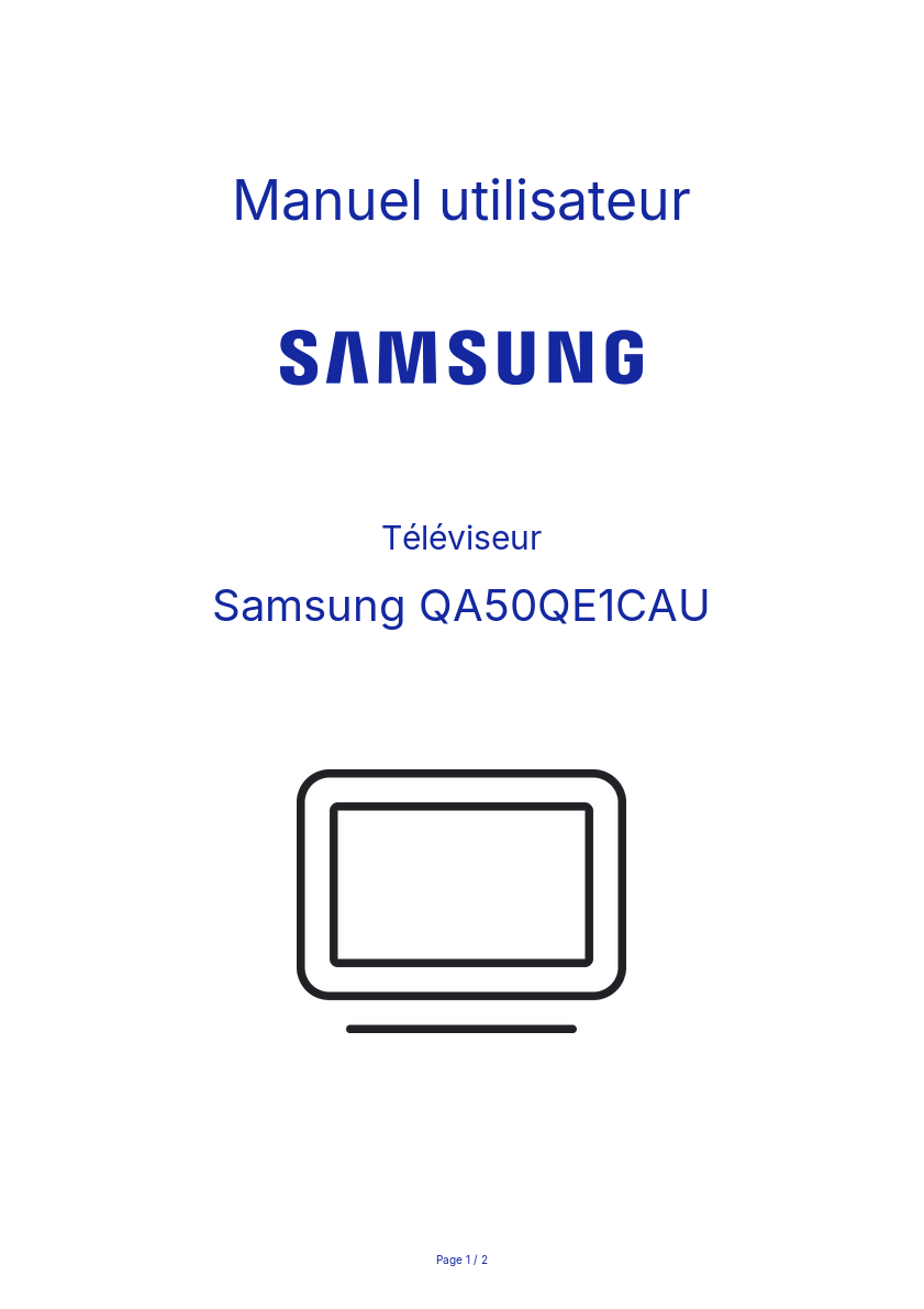 Image de la première page du manuel de l'appareil QA50QE1CAU
