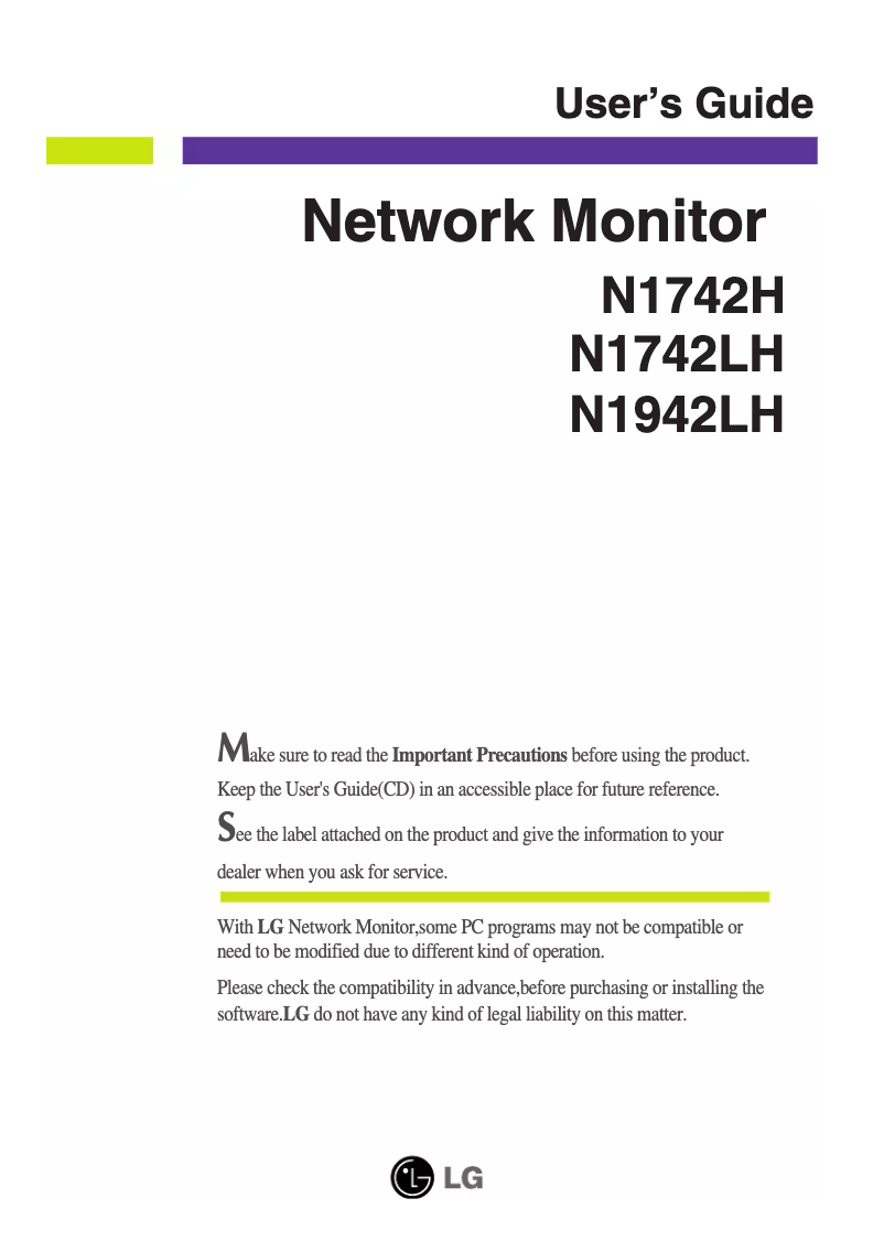 Página 1 del manual Manual de usuario LG N1942LH