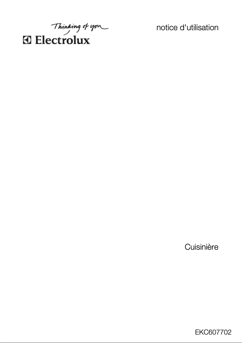 Page 1 de la notice Manuel utilisateur Electrolux EKC607702W