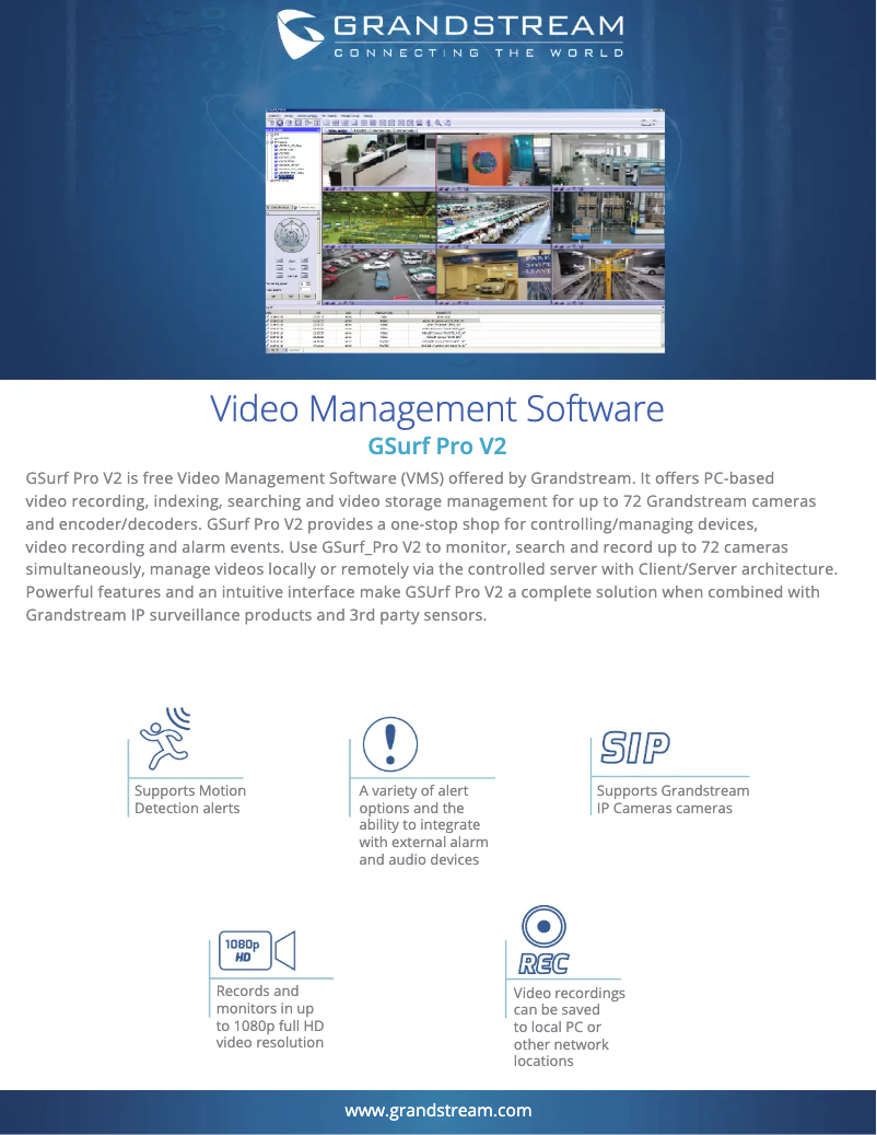 Page n°1 - Fiche technique Grandstream GSurf Pro V2