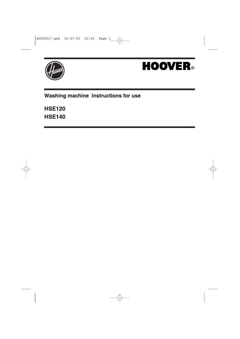 Página 1 del manual Manual de usuario Hoover HSE 120UK