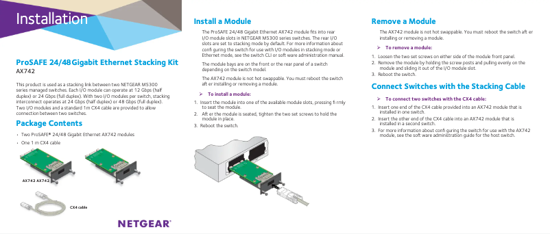 Page n°1 - Manuel utilisateur Netgear ProSafe AX742