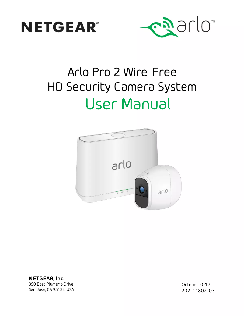Page 1 de la notice Manuel utilisateur Arlo Pro 2 Wire-Free