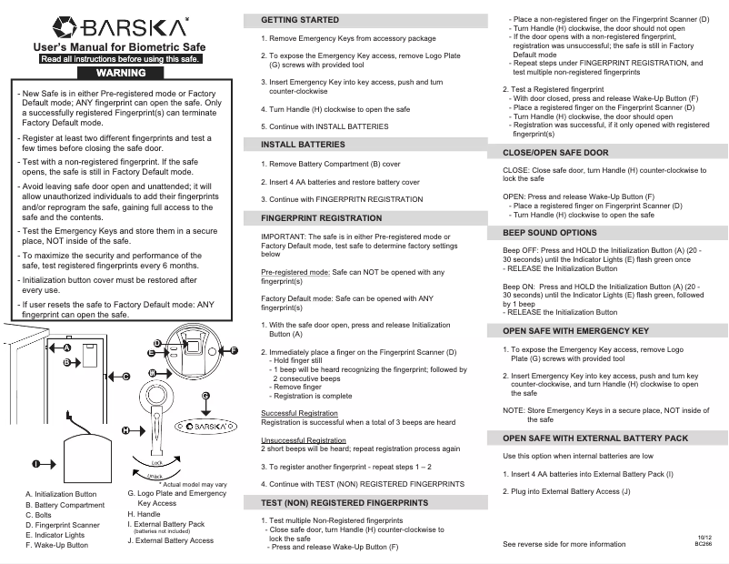 Página 1 del manual Manual de usuario Barska AX11652