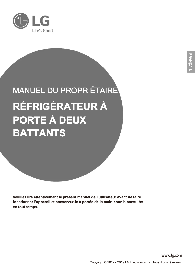 Image de la première page du manuel de l'appareil LSFXC2496D