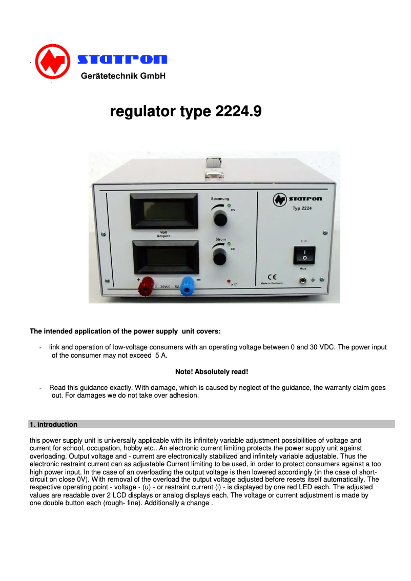 Image de la première page du manuel de l'appareil 2224.9