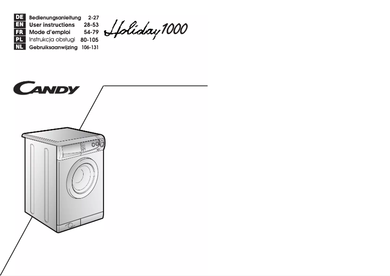 Page 1 de la notice Manuel utilisateur Candy LB HOL1000