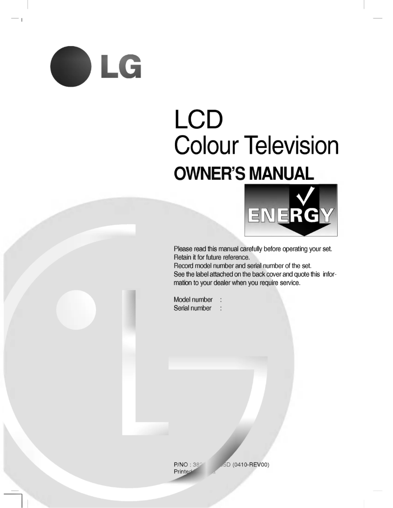 Página 1 del manual Manual de usuario LG RZ-15LA66