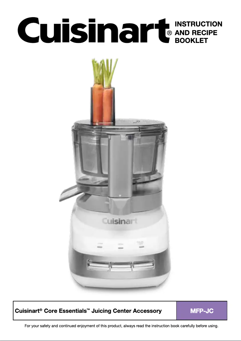 Page n°1 - Manuel utilisateur Cuisinart Core Essentials MFP-JC
