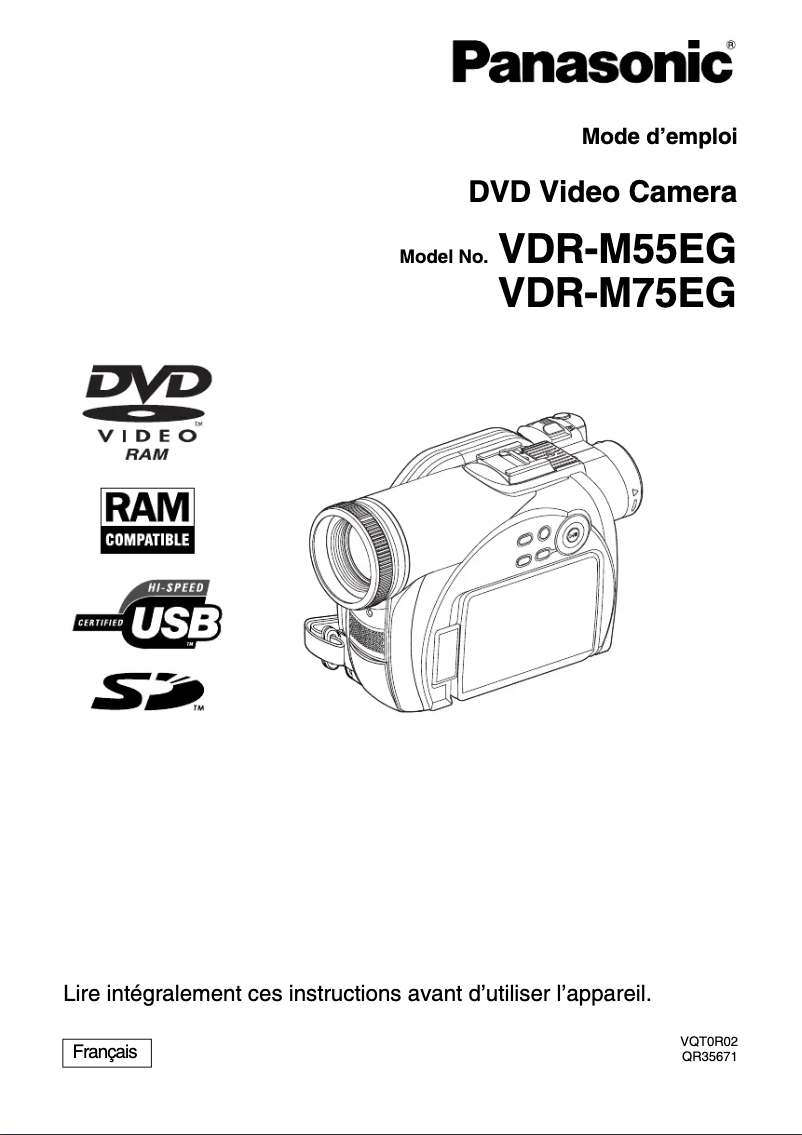 Página 1 del manual Manual de usuario Panasonic VDR-M75