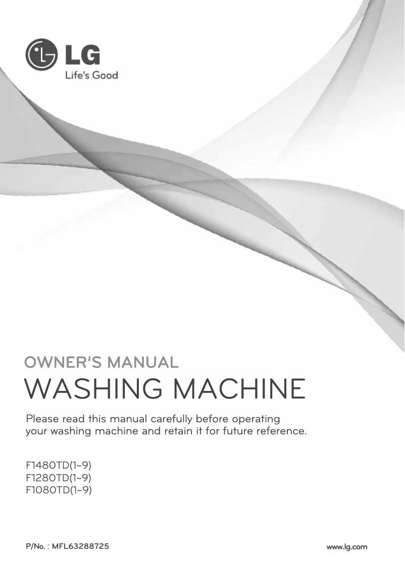 Page 1 de la notice Manuel utilisateur LG F1480TD6