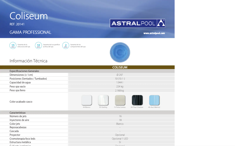 Image de la première page du manuel de l'appareil Coliseum