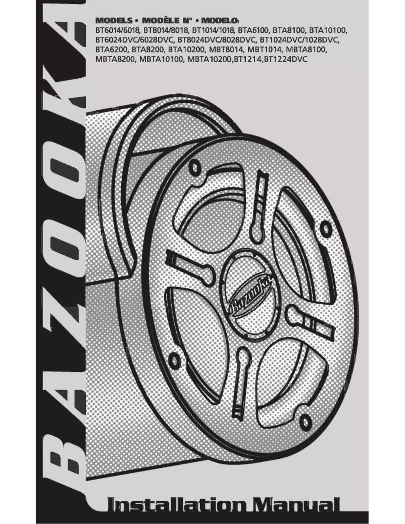 Page 1 de la notice Manuel utilisateur Bazooka BT8018