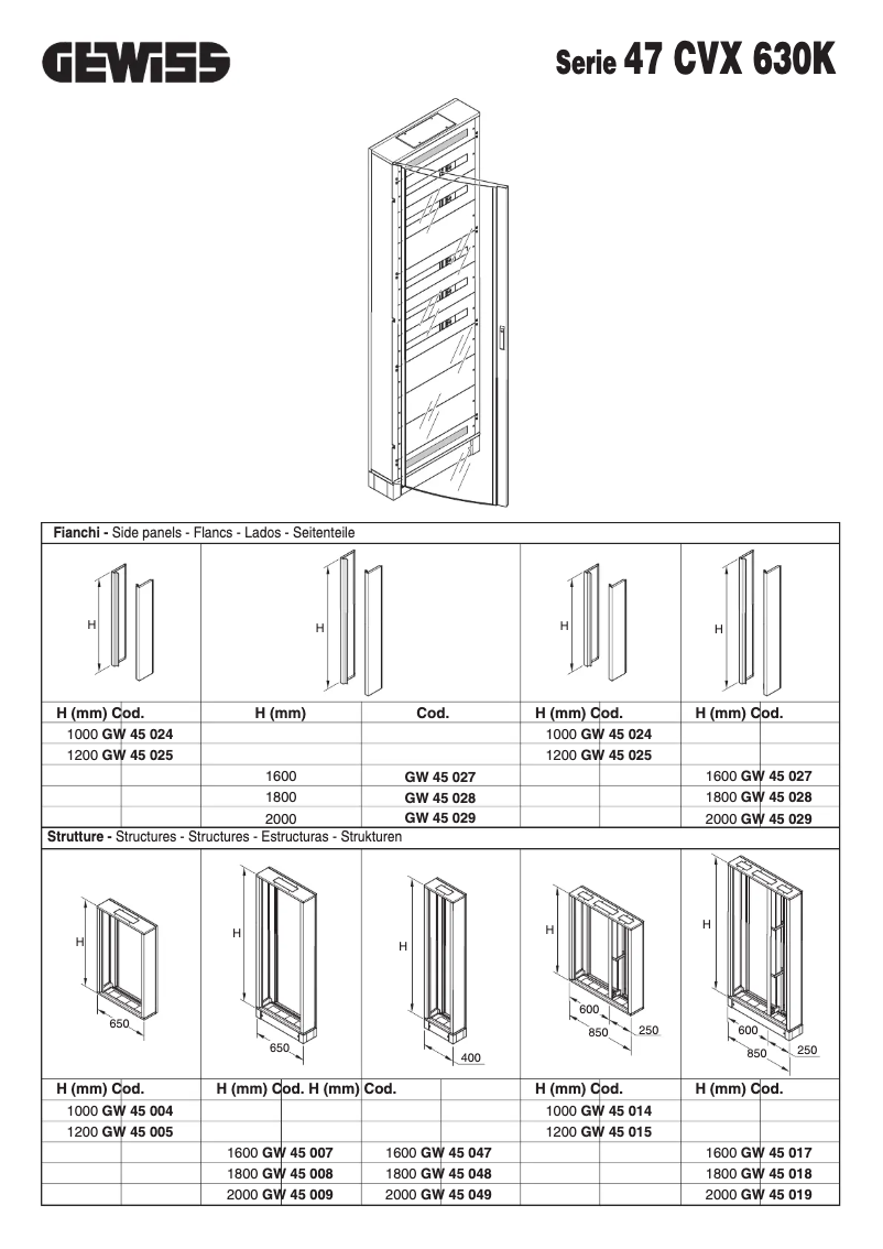 Page 1 de la notice Manuel utilisateur Gewiss GW45008