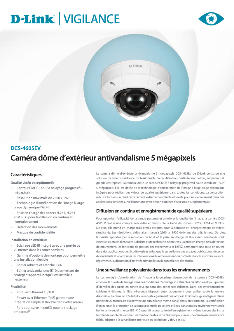 Image de la première page du manuel de l'appareil DCS-4605EV