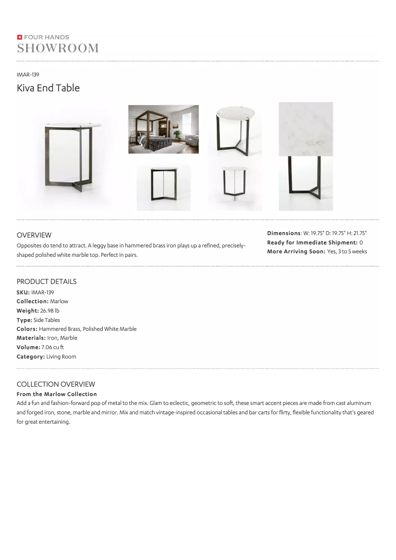 Page 1 de la notice Manuel utilisateur Four Hands IMAR-139