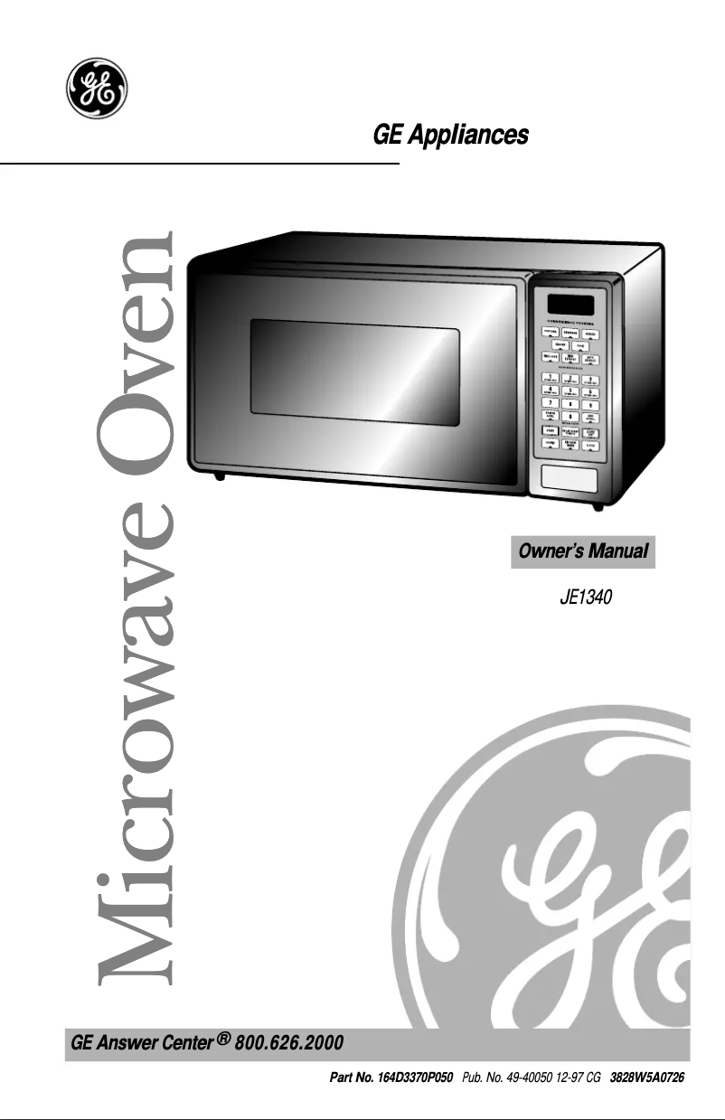 Page n°1 - Manuel d'utilisation et d'entretien GE JE1340GA