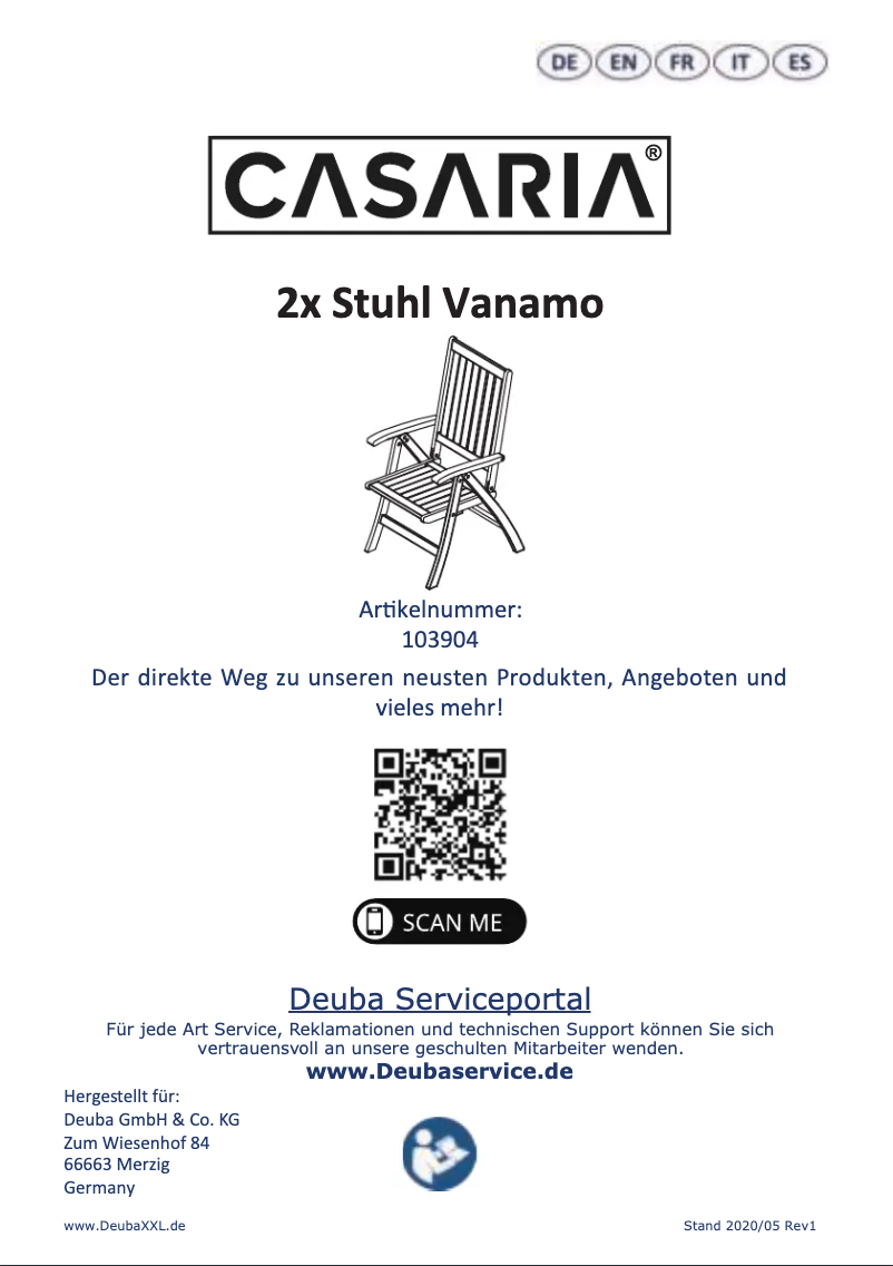 Page n°1 - Manuel utilisateur Casaria Vanamo