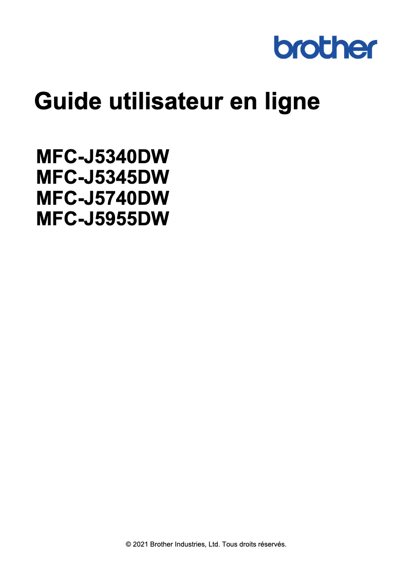 Page 1 de la notice Manuel utilisateur Brother MFC-J5340DWE