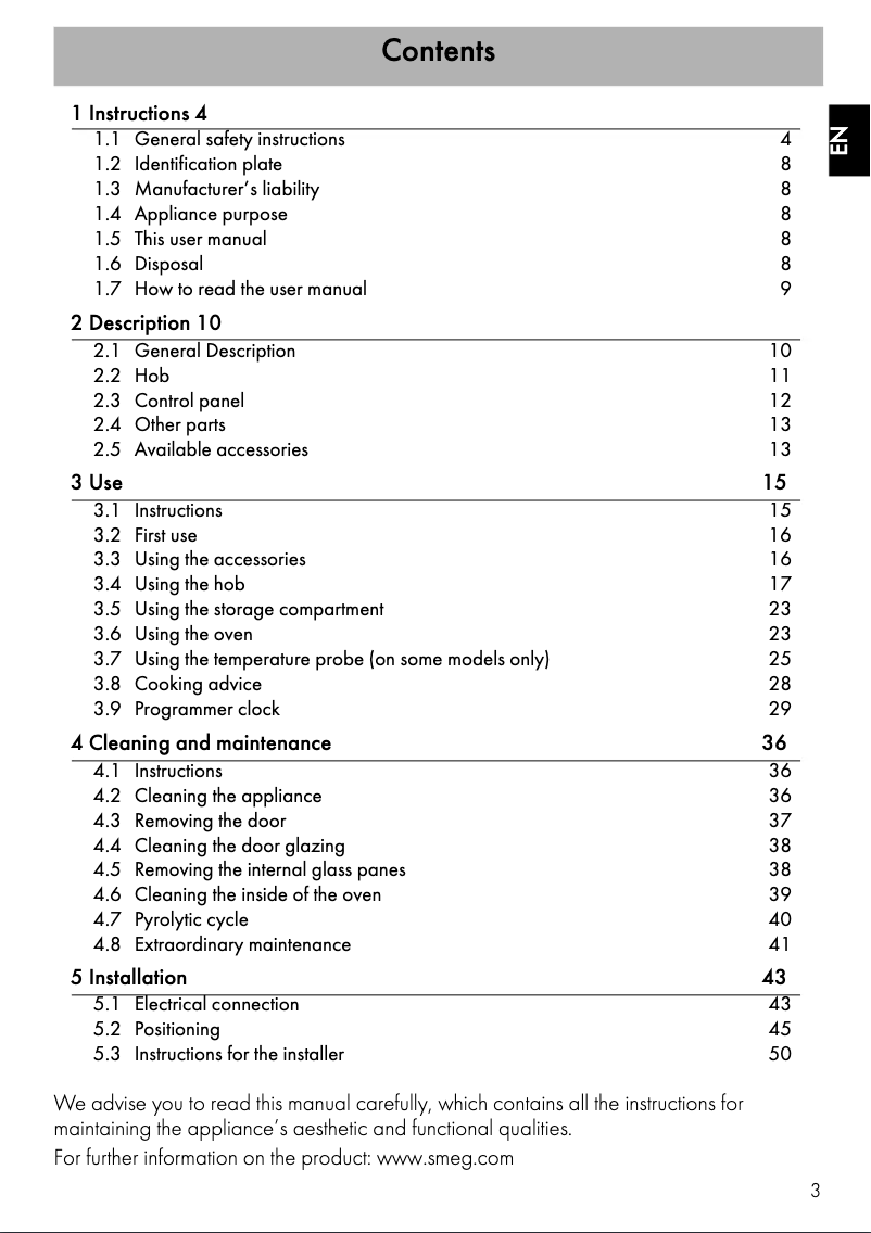 Page n°1 - Mode d'emploi Smeg SPSK60IB9
