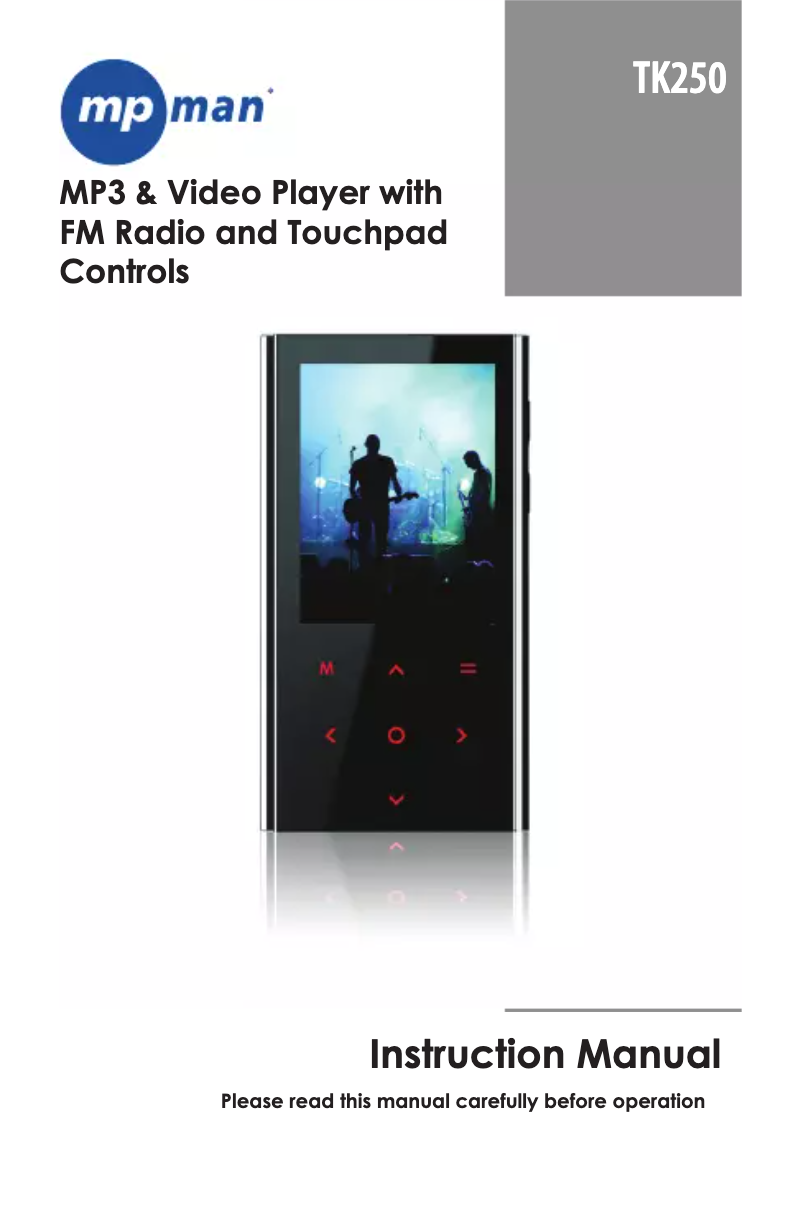 Página 1 del manual Manual de usuario Mpman TK250