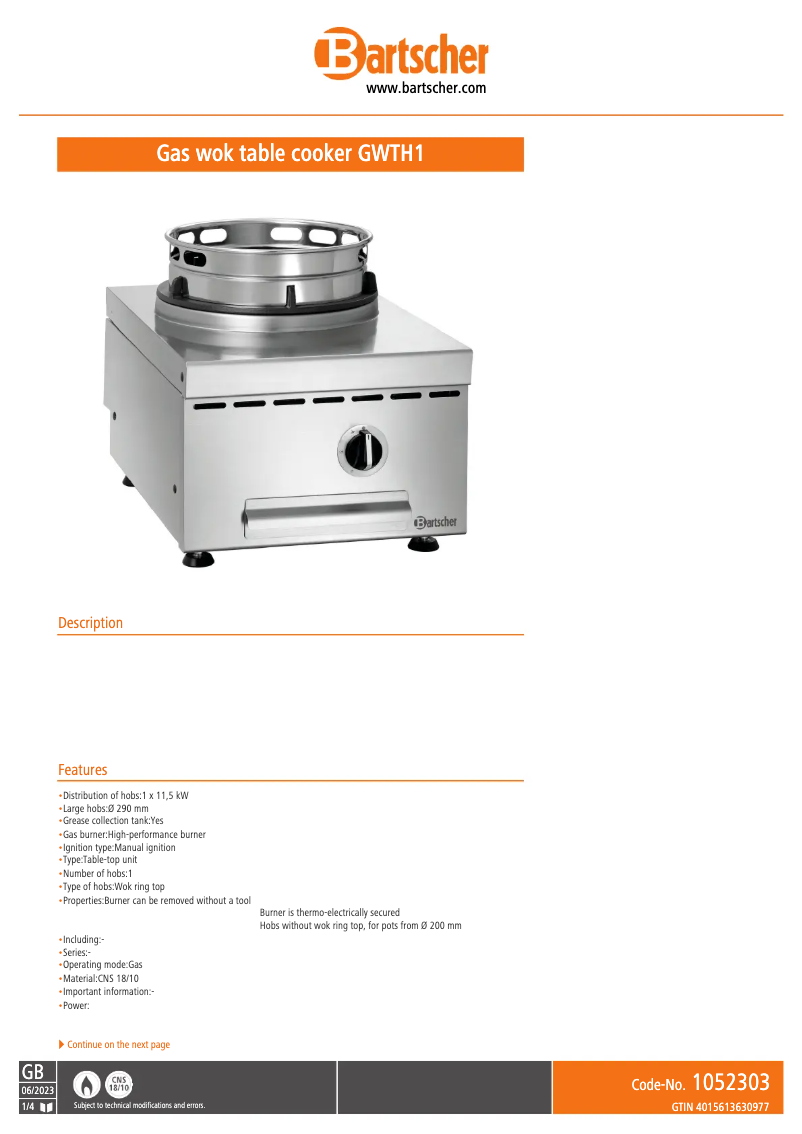 Imagen de la primera página del manual del dispositivo GWTH1