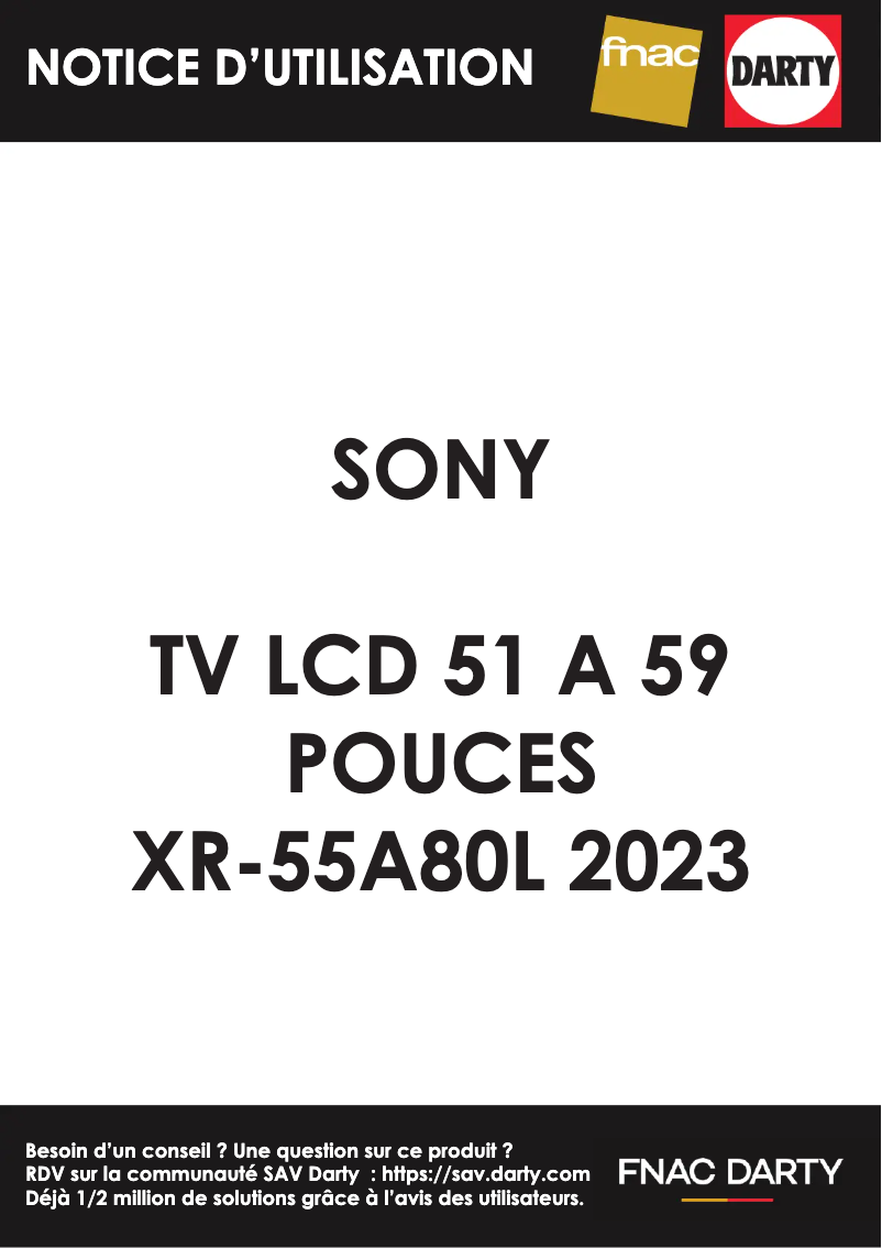 Page n°1 - Manuel utilisateur Sony XR-55A80L