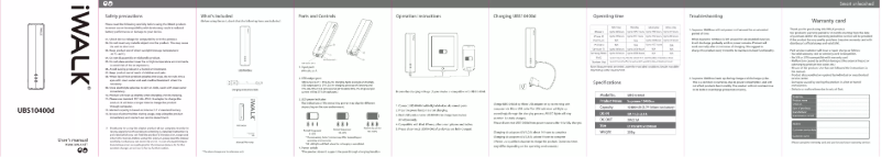 Page 1 de la notice Manuel utilisateur iWALK Supreme 10400 Duo
