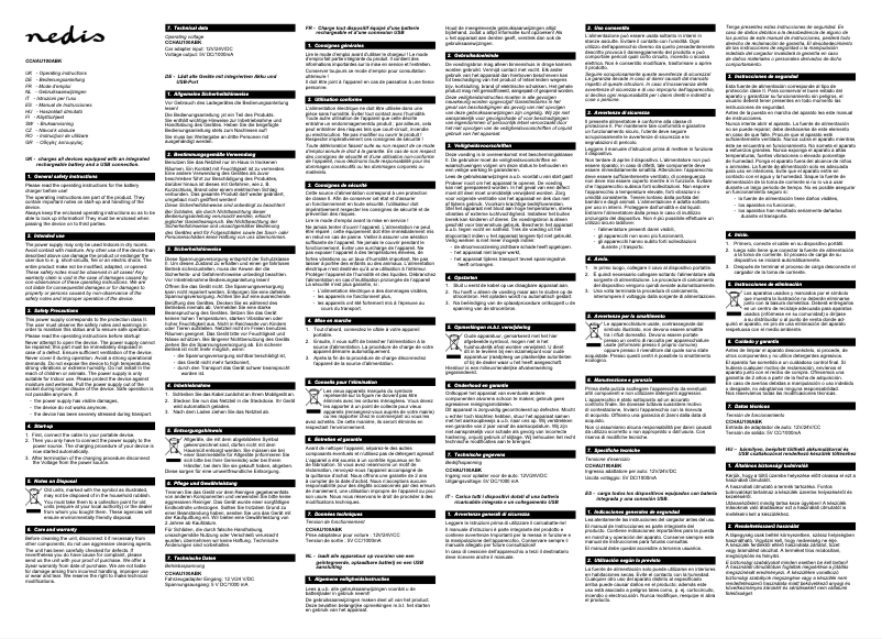 Page n°1 - Manuel utilisateur Nedis CCHAU100ABK