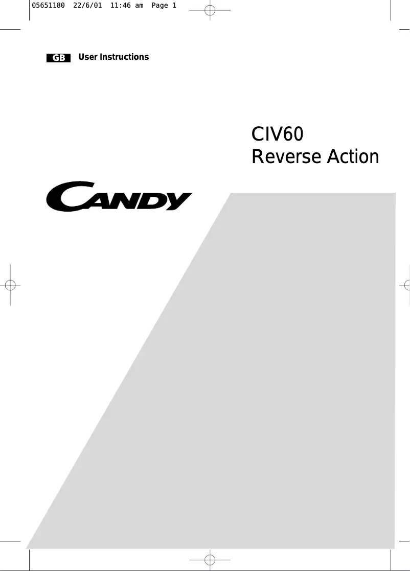 Page 1 de la notice Manuel utilisateur Candy AB CIV 60