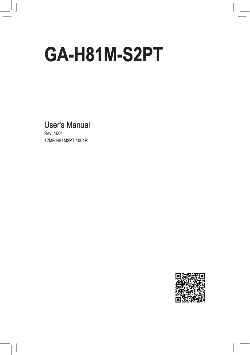 Image de la première page du manuel de l'appareil GA-H81M-S2PT