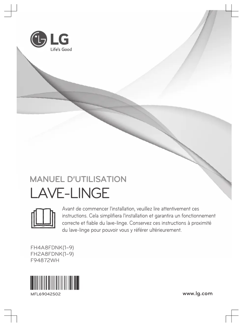 Page 1 de la notice Manuel utilisateur LG F94872WH