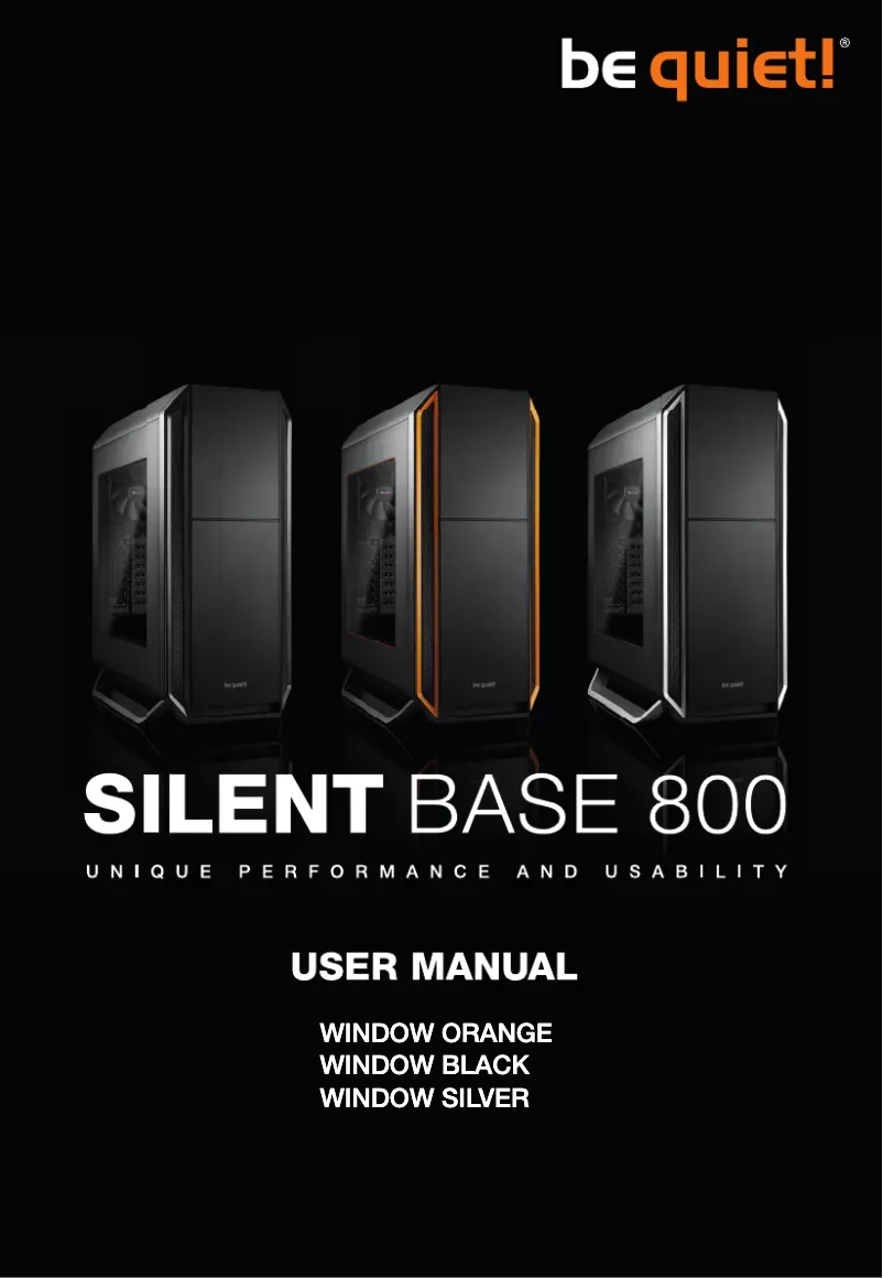 Image de la première page du manuel de l'appareil Silent Base 800